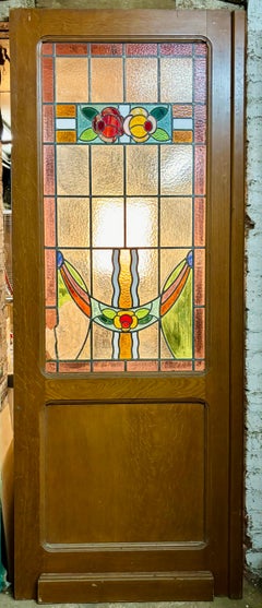 Pair of Stained Glass Parlor Doors 30" x 79"