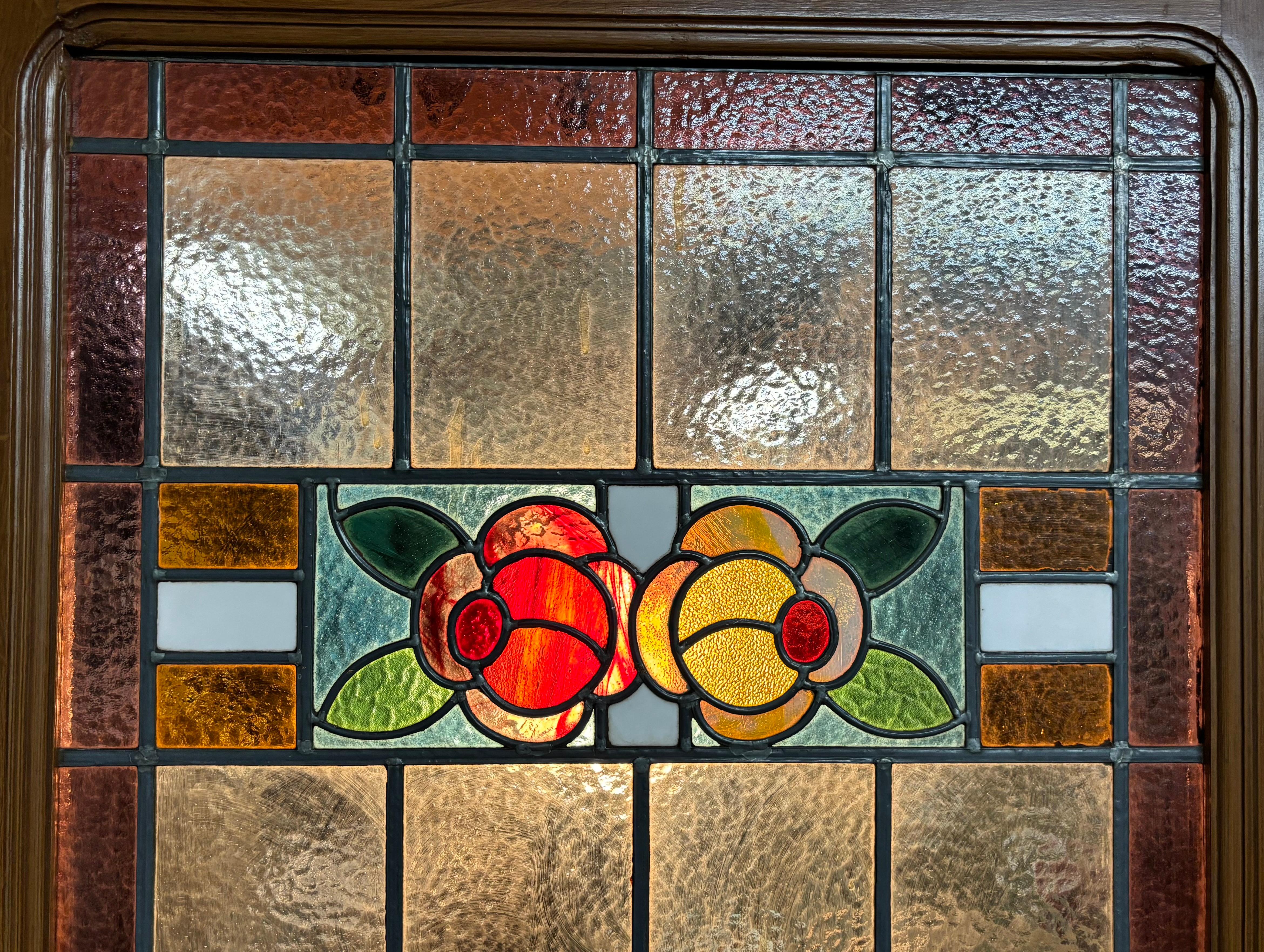 20th Century Pair of Stained Glass Parlor Doors 30