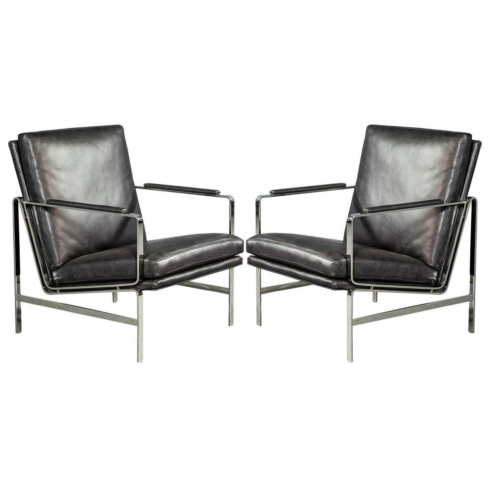 Pair of Stainless Steel Armchairs by Ralph Lauren