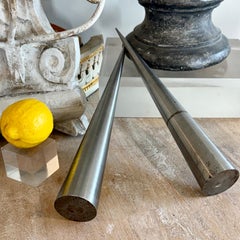 Mid-Century Industrial Steel Cone Sculptures, Hand-Crafted in USA