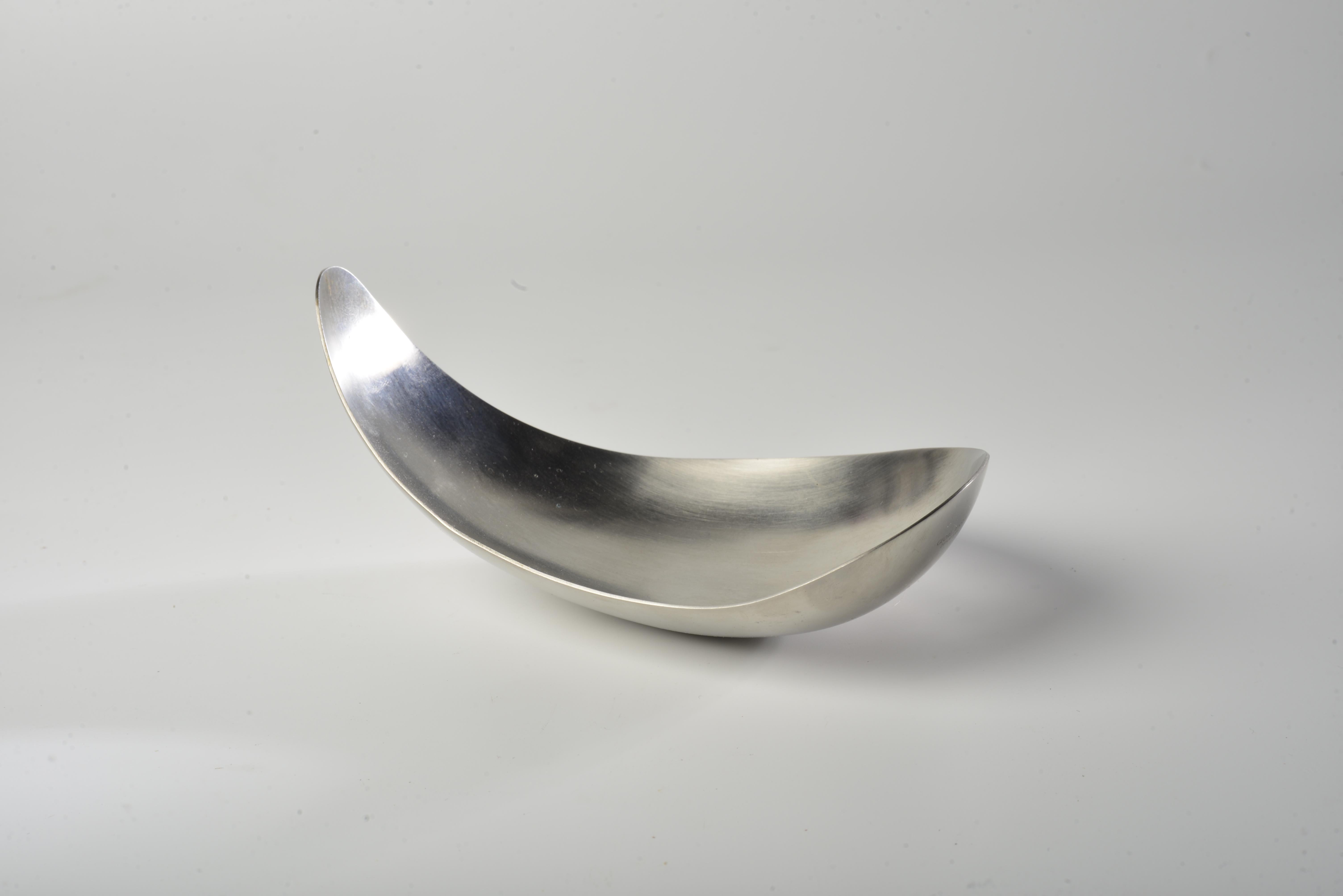 Pair of  stainless steel dishes or pocket trays, edited by Georg Jensen In Good Condition In SAINT-YRIEIX-SUR-CHARENTE, FR