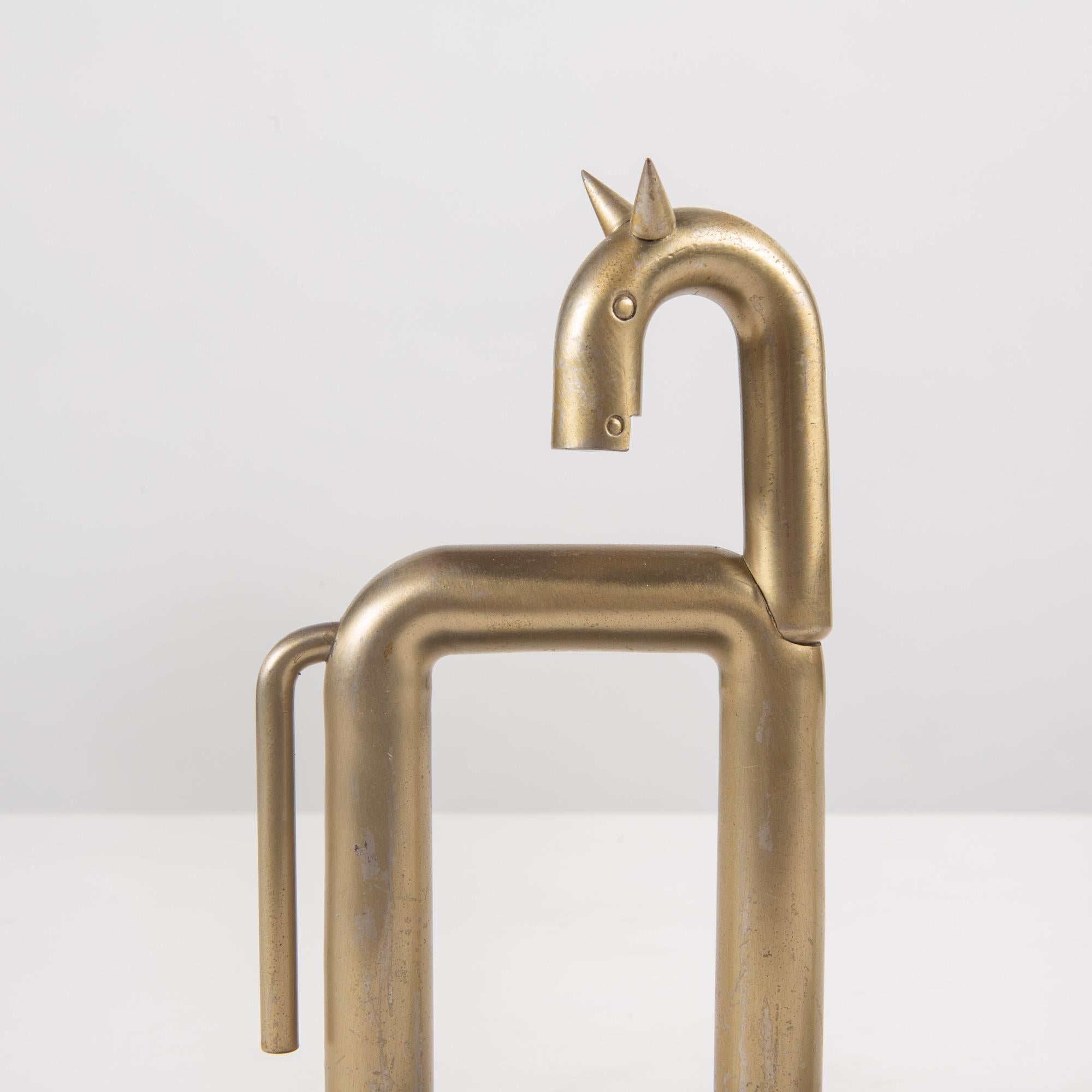 Mid-20th Century Pair of Stainless Steel Horse Bookends by Walter von Nessen for Chase USA