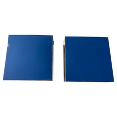 Coppia di lampade da parete a forma di sconces in acciaio inox