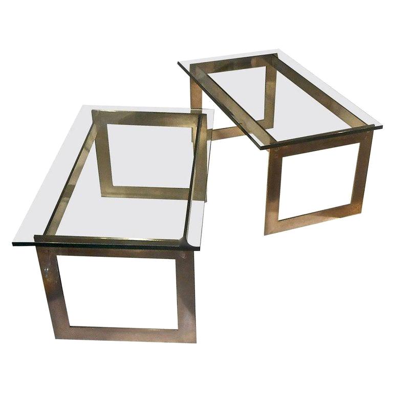 Pair of Stainless Steel Side Tables for Ramsay Boutique For Sale