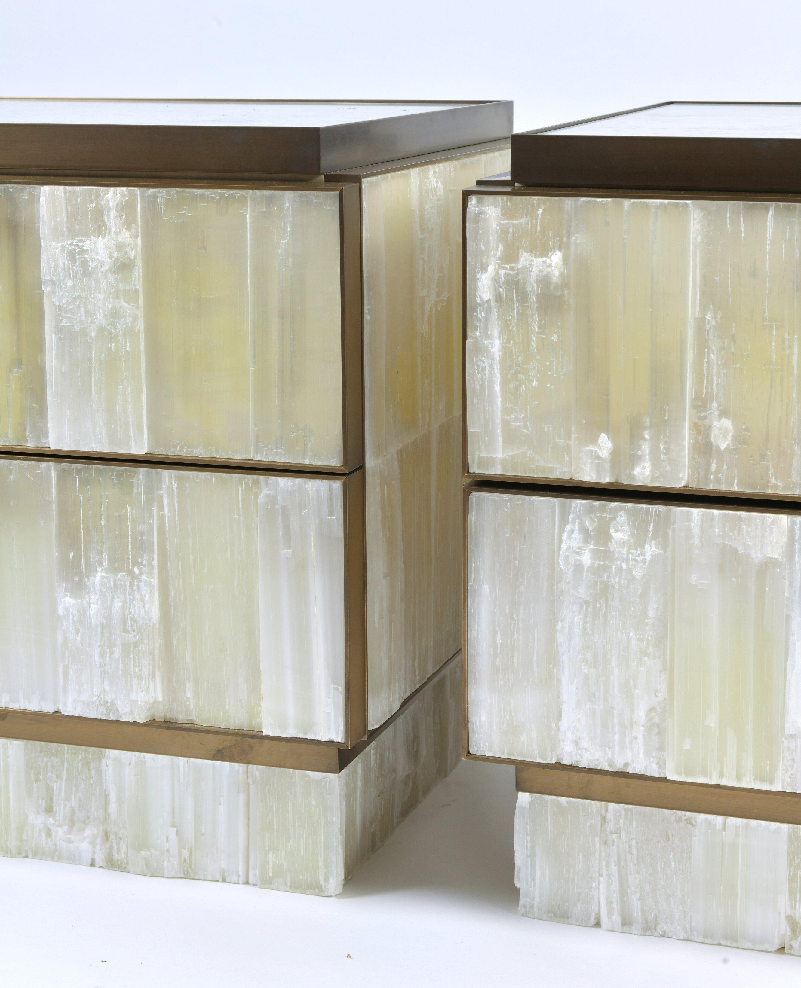 Pair of Stalactite Crystal Bedside Cabinets In New Condition In London, GB