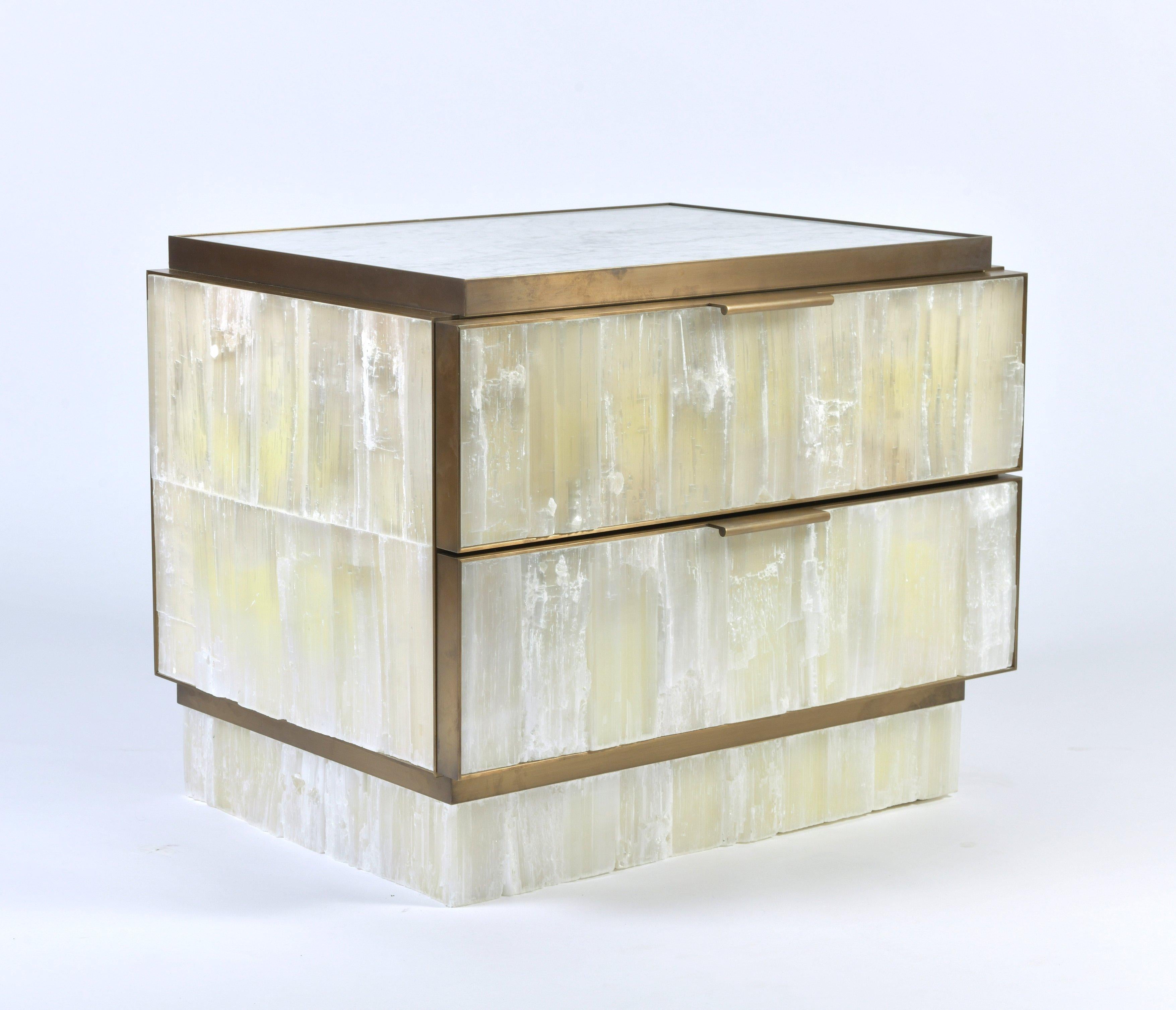 Pair of Stalactite Crystal Bedside Cabinets 1