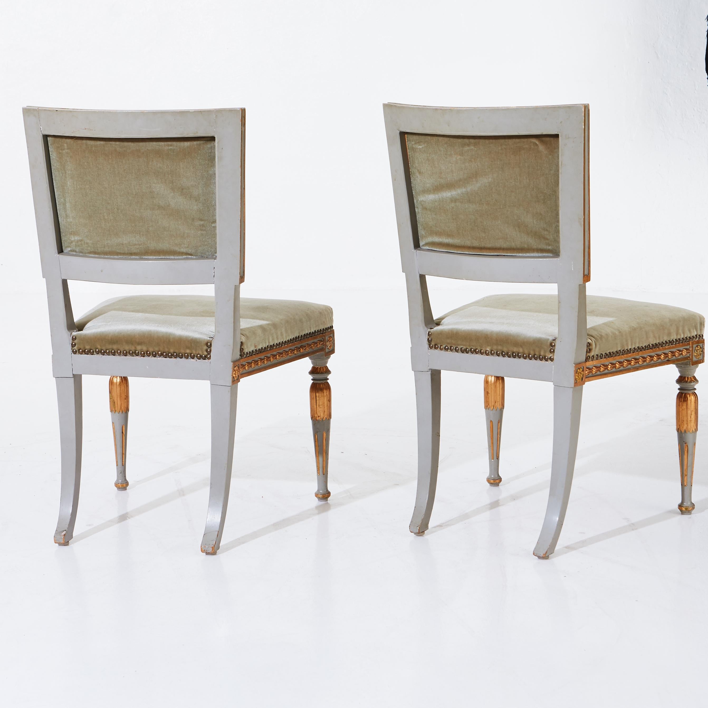 Wood Pair of Stamped Ephraim Ståhl Late Gustavian Chairs, circa 1800, Stockholm