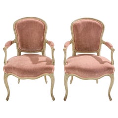 Pareja de sillones neoclásicos Maison Jansen Luis XV estampados años 40