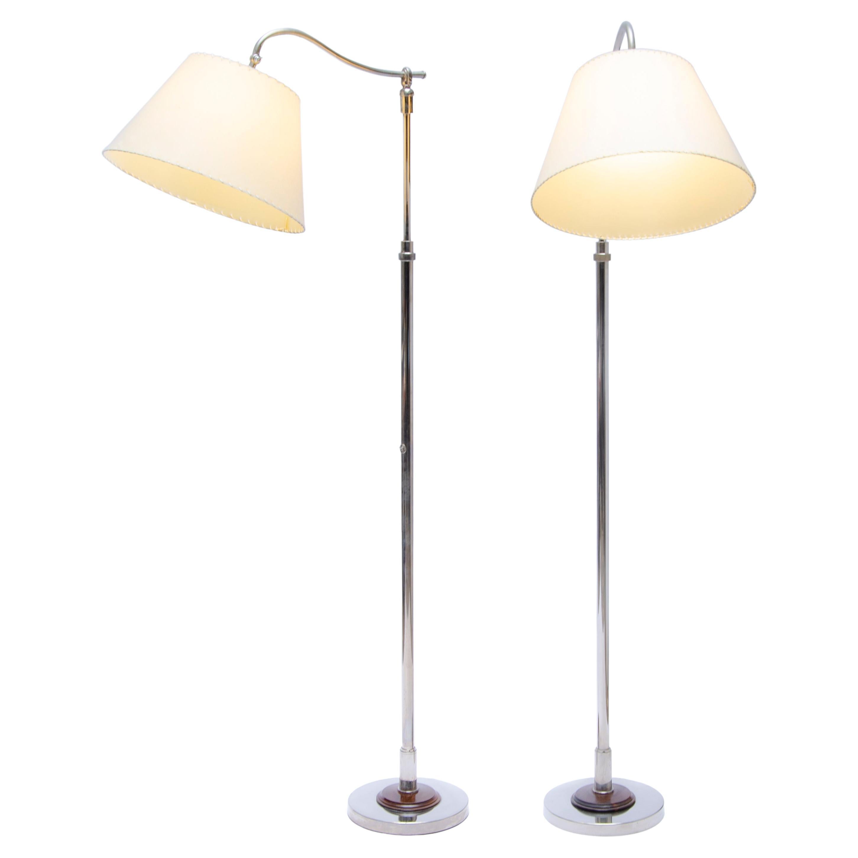 Pair of Standing Lamps with Adjustable Height by Comte