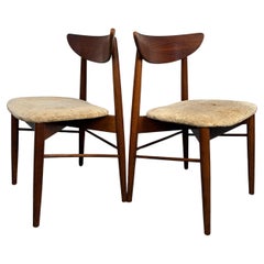 Pair of Stanley Model 404-85 Mid-Century Walnut Dinning Chairs
