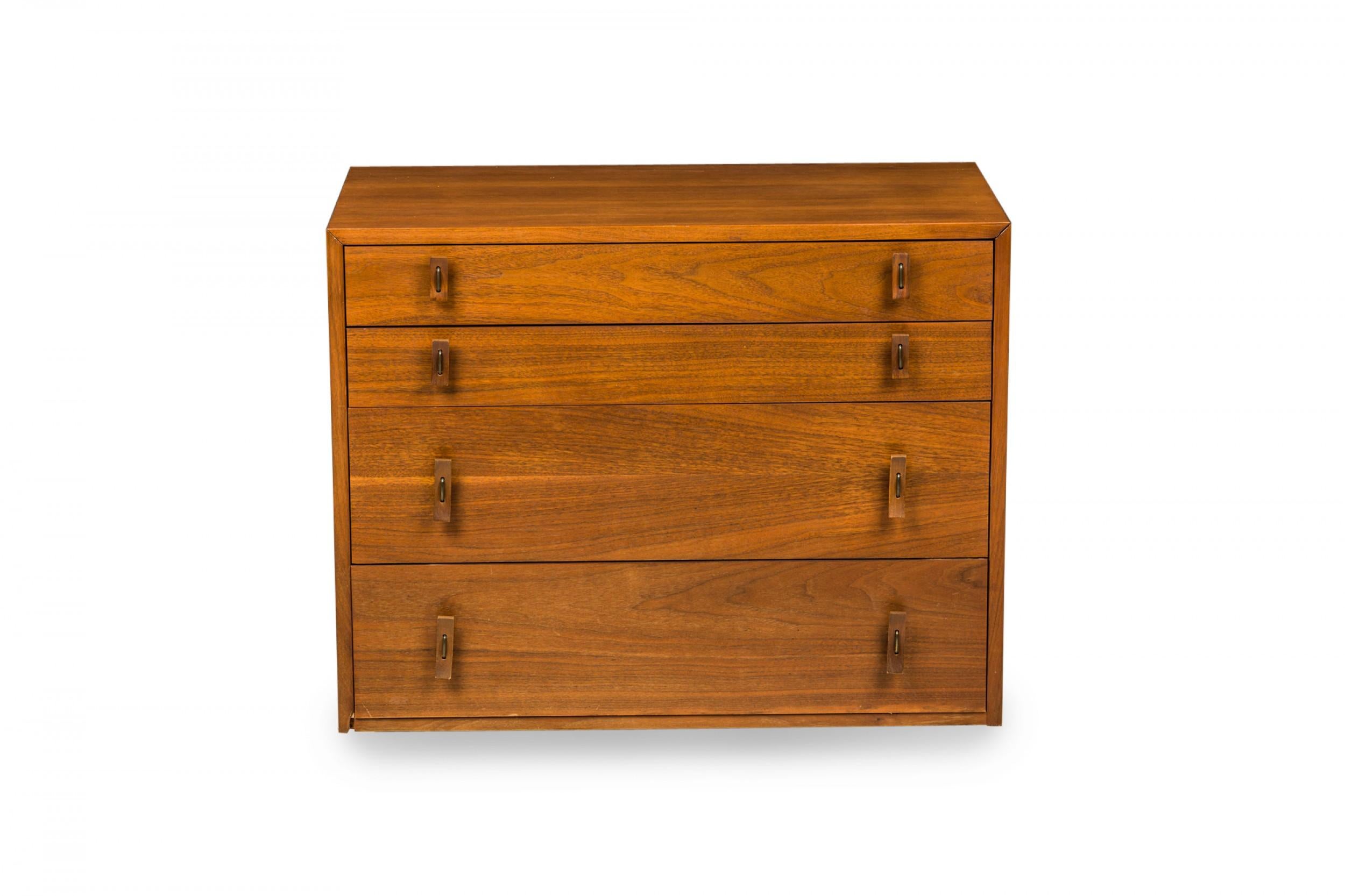 Mid-Century Modern Pair of Stanley Young for Glenn of California Mid-Century Walnut 4-Drawer Bach For Sale
