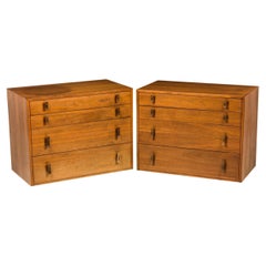 Ein Paar 4-Schubladen-Schubladen aus Nussbaumholz von Stanley Young für Glenn aus Kalifornien, Mitte des Jahrhunderts