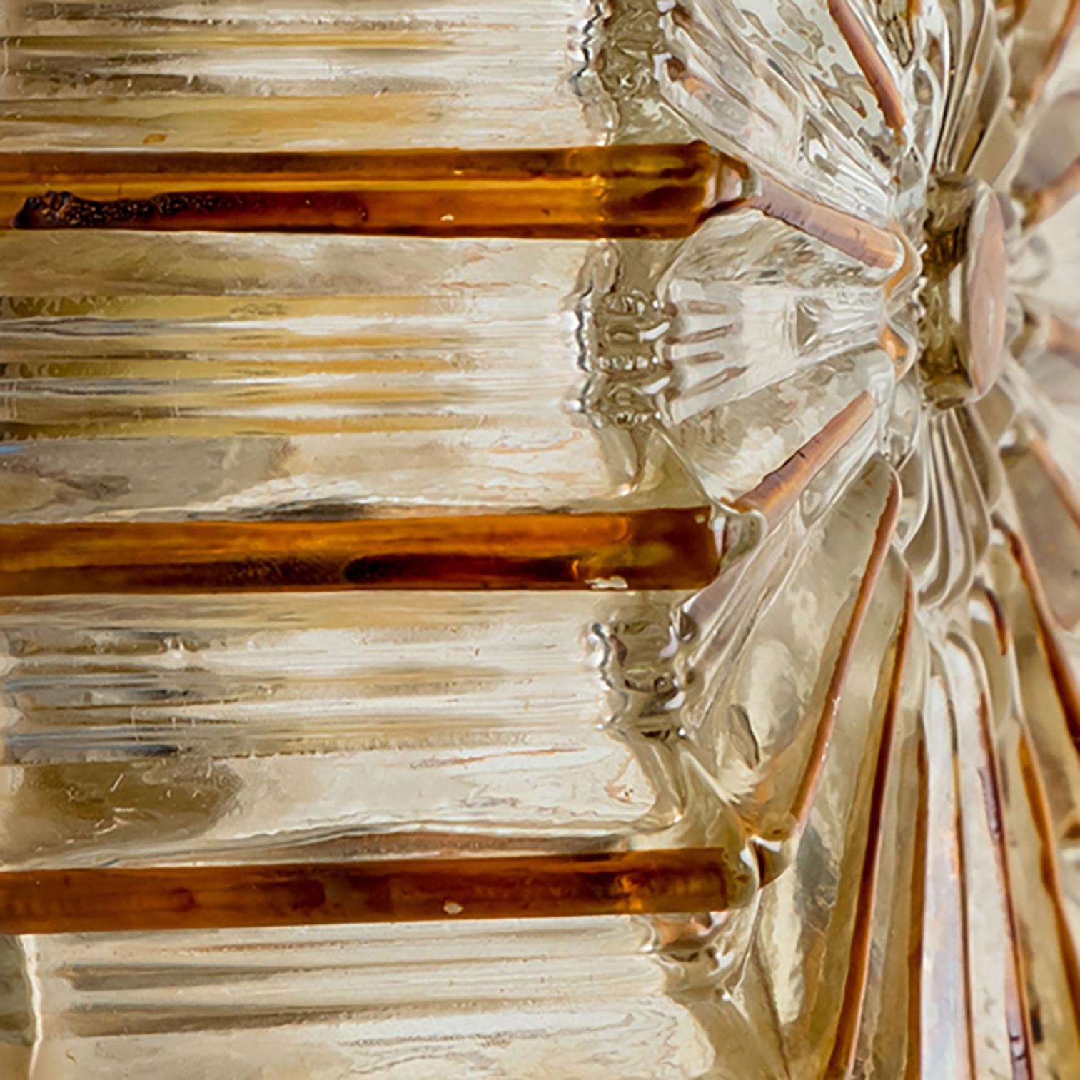 Mid-Century Modern Pair Of Star Amber Bubble Glass Wall Lights in Style of Helena Tynell, 1960