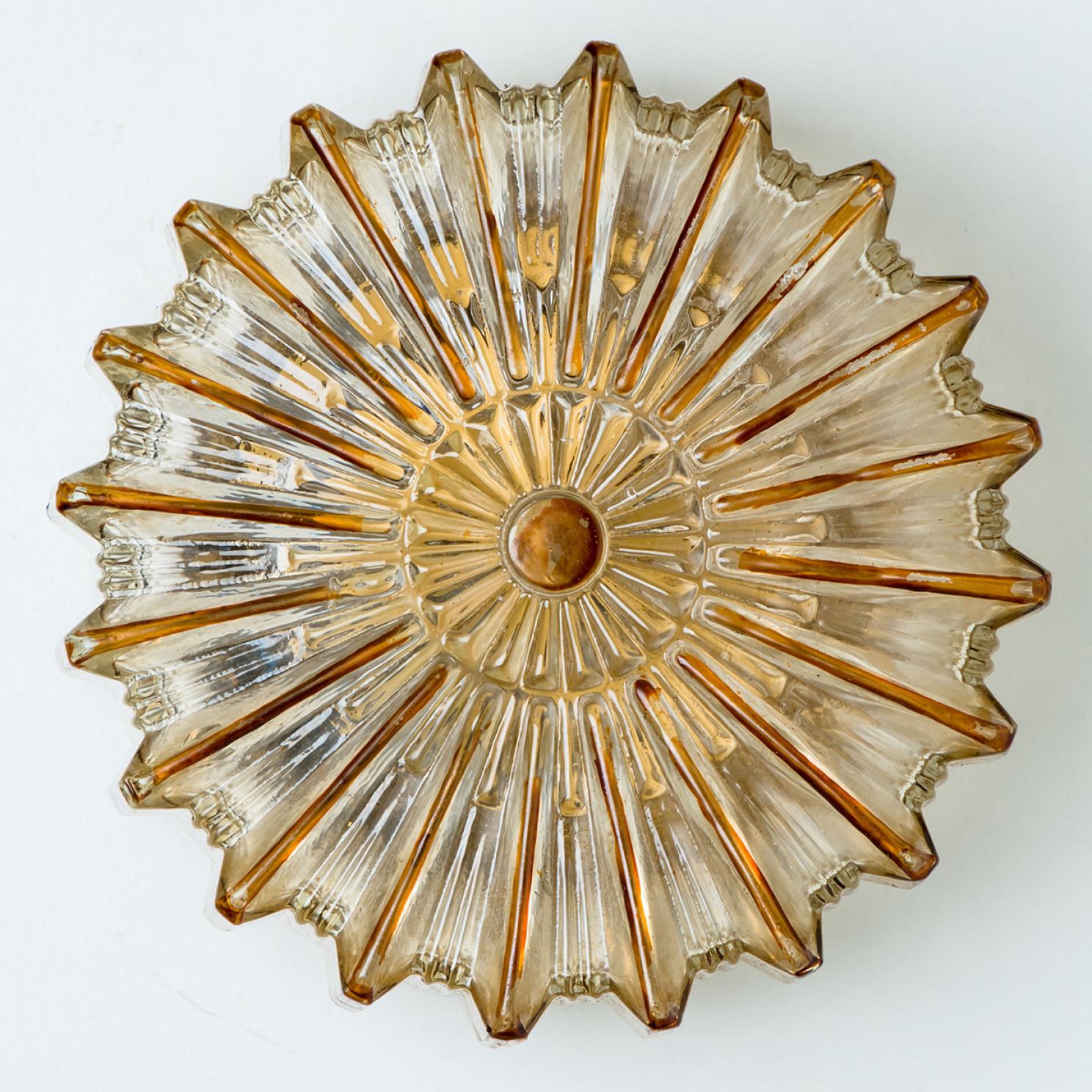 Other Pair Of Star Amber Bubble Glass Wall Lights in Style of Helena Tynell, 1960
