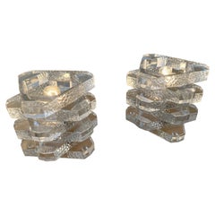 Pair of Star Glass Lamps, Italy, 1970s Vintage Pair of Star Glass Lamps, Italy, 1970s