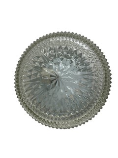 Pair of Star Pattern Clear Glass Flush Mount Ceiling Lights, 1970s