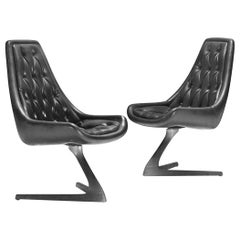 Vintage Pair of 'Star Trek' Sculpta Swivel Chairs by Chromcraft