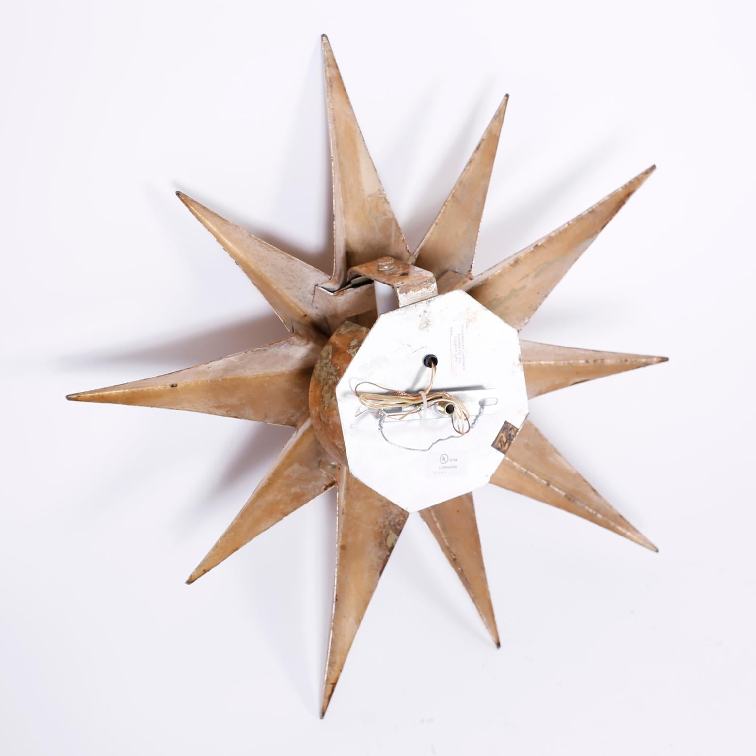 20th Century Pair of Star Wall Sconces