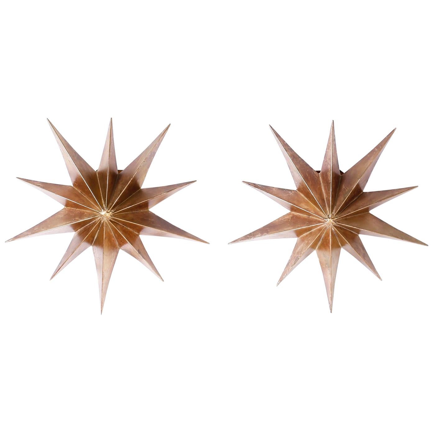 Pair of Star Wall Sconces