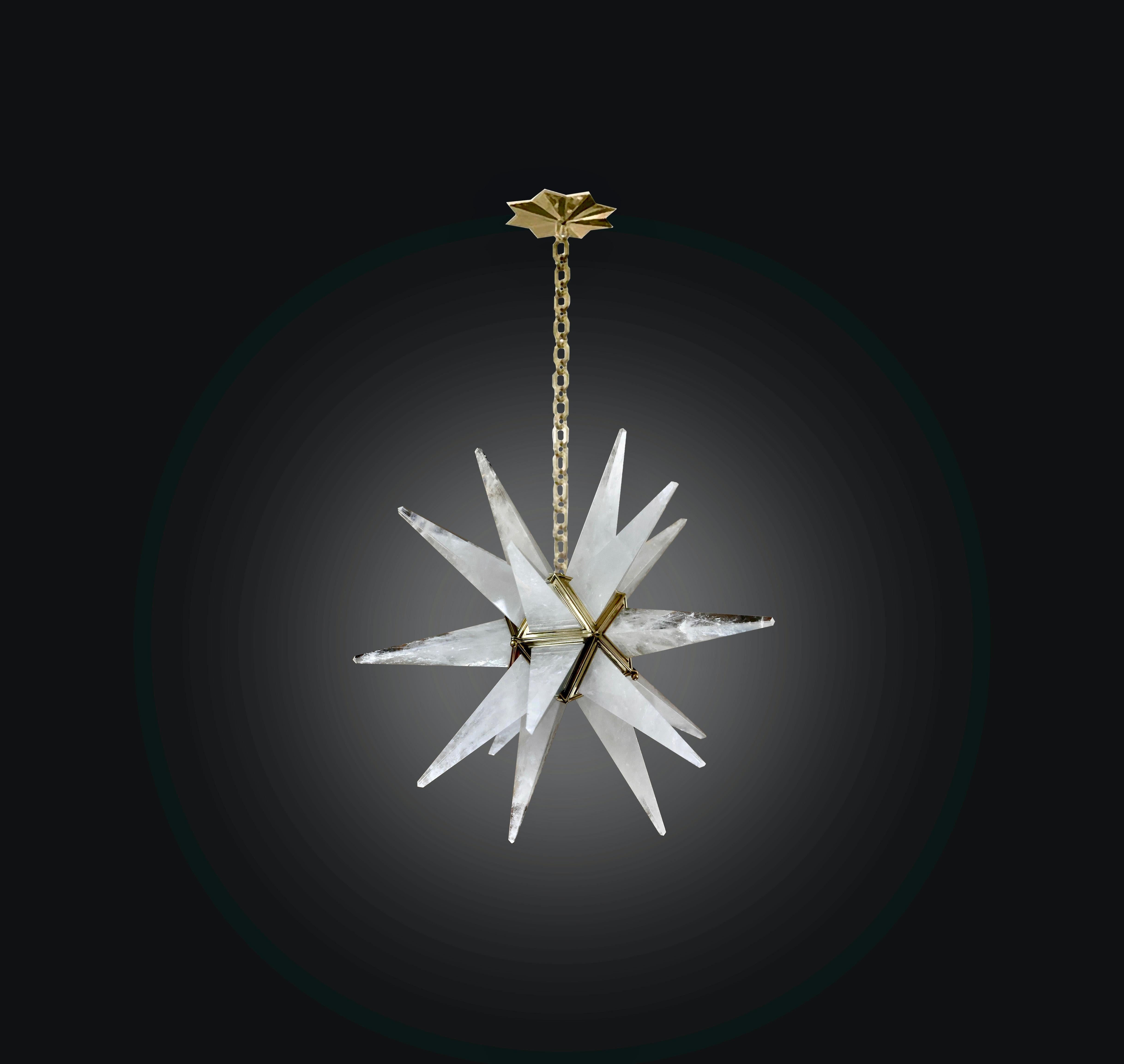 Contemporary STAR30 Rock Crystal Chandeliers by Phoenix For Sale