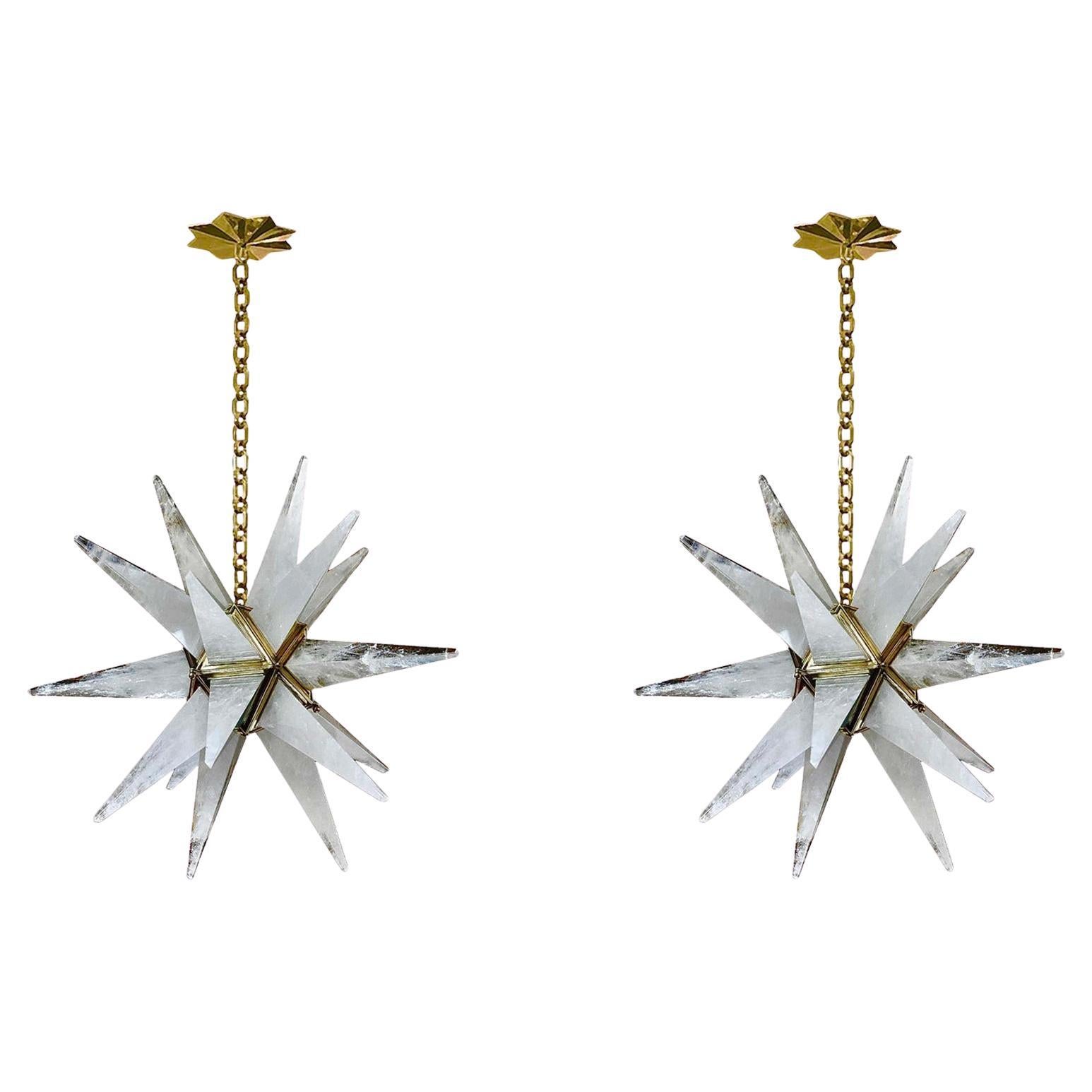 Pair of STAR30 Rock Crystal Chandeliers by Phoenix