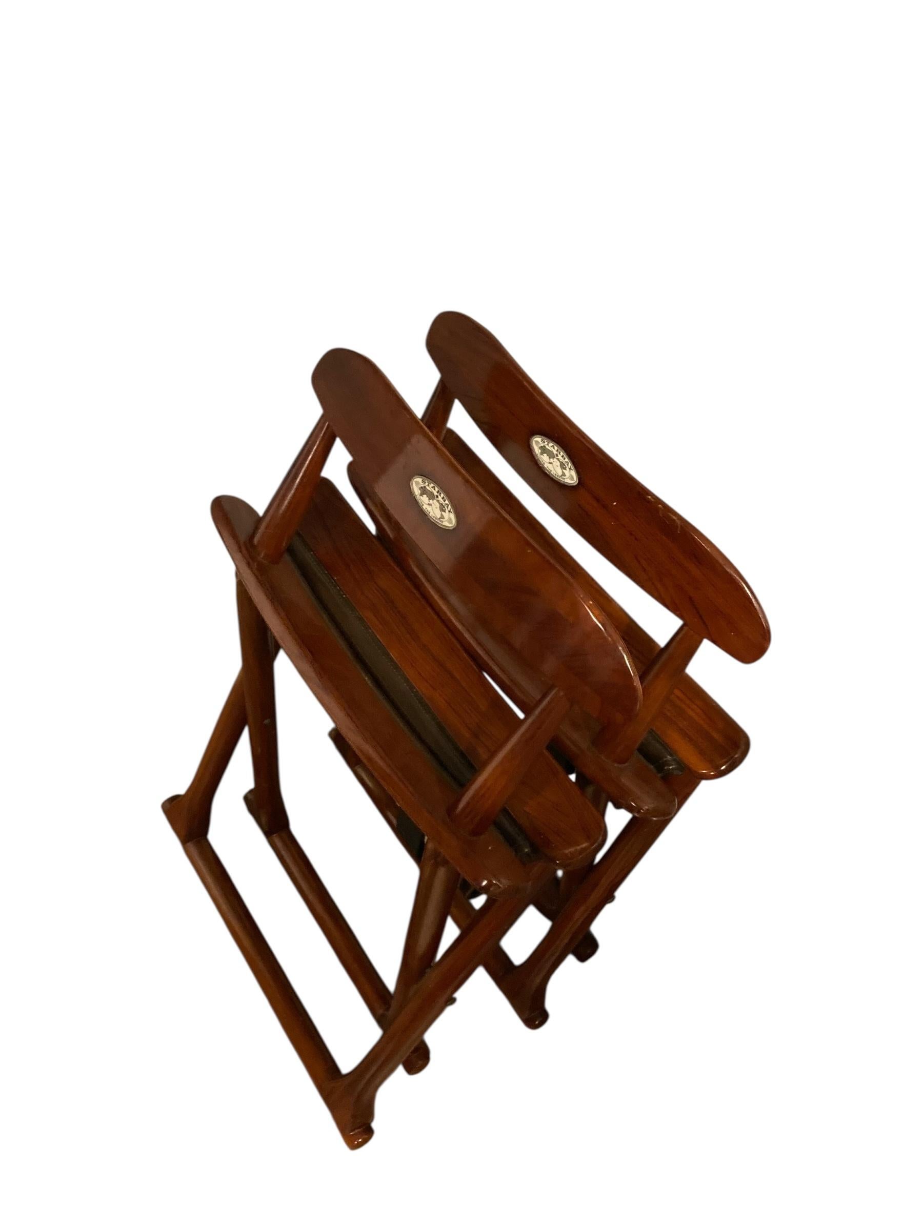 Paar Starbay Bermudes Folding Rosewood Yacht Stühle (Moderne der Mitte des Jahrhunderts) im Angebot