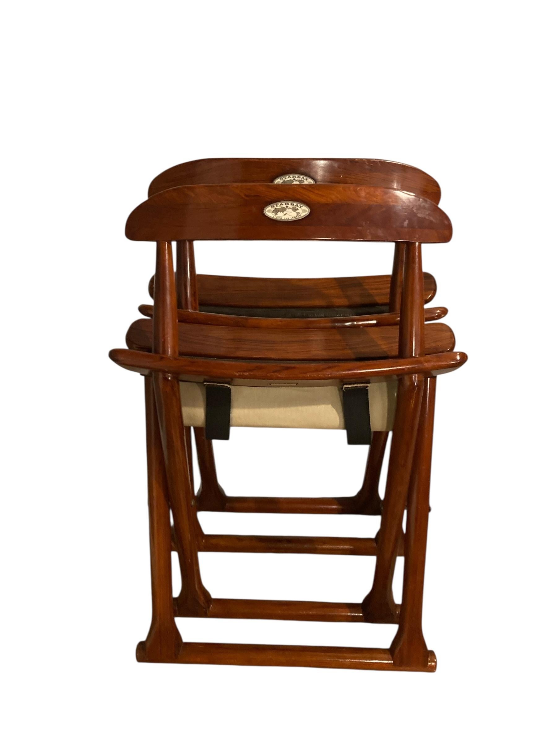 Paar Starbay Bermudes Folding Rosewood Yacht Stühle im Zustand „Gut“ im Angebot in Bishop's Stortford, GB