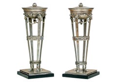 Pair Of Stately Lyle And Umbach Pompeiian Ram's Head Table Lamps