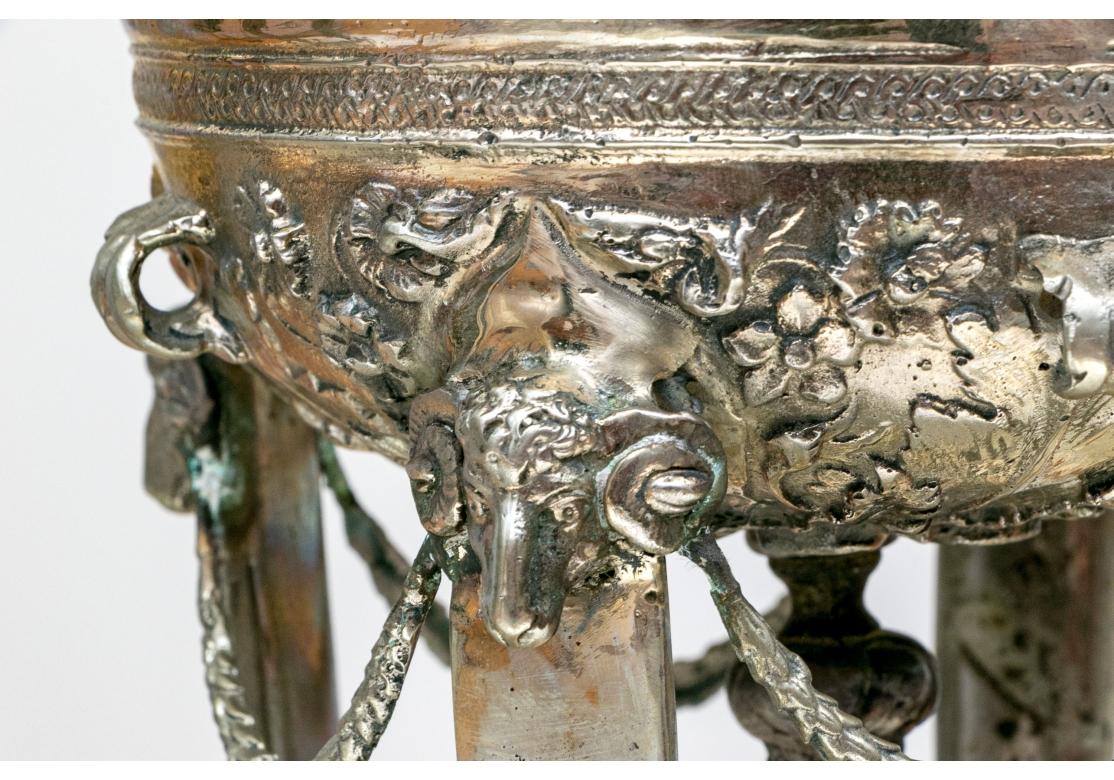 20th Century Pair Of Stately Lyle And Umbach Pompeiian Ram's Head Table Lamps For Sale