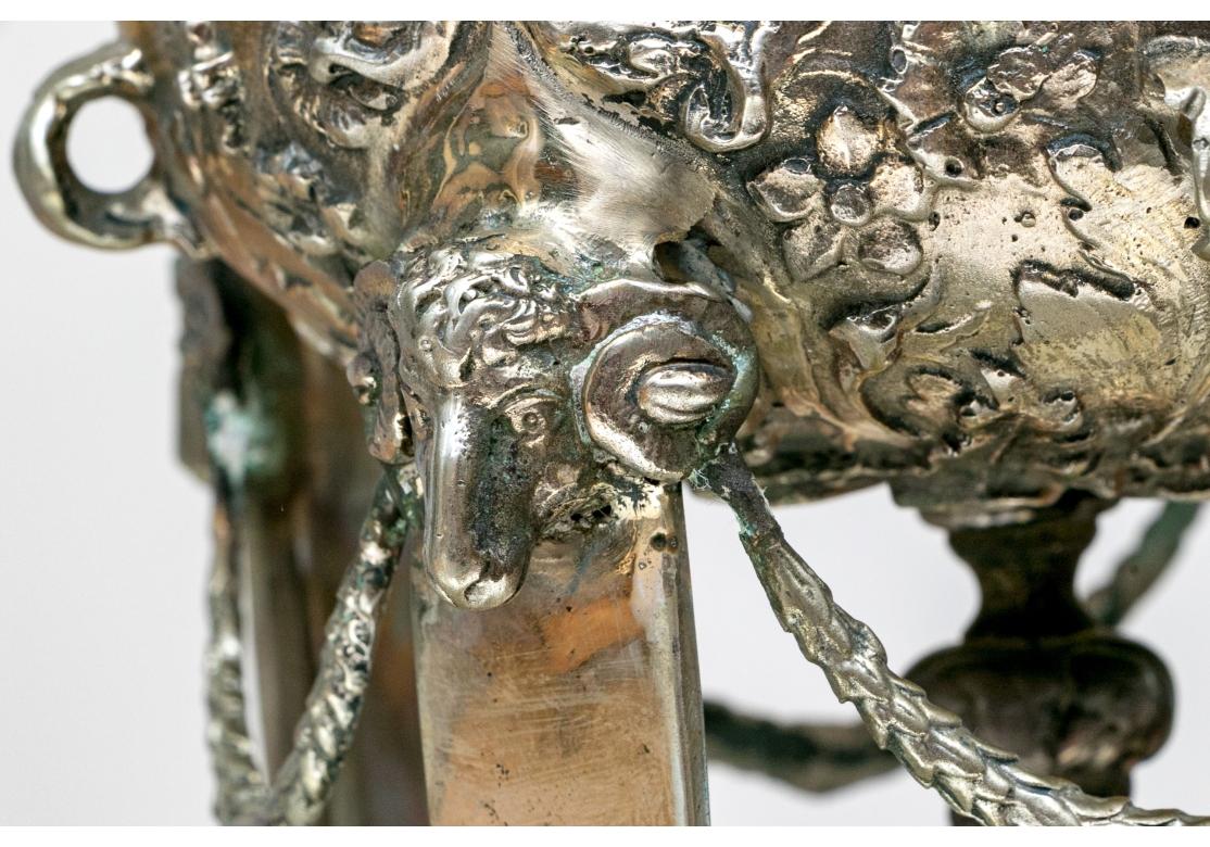 Pair Of Stately Lyle And Umbach Pompeiian Ram's Head Table Lamps For Sale 2