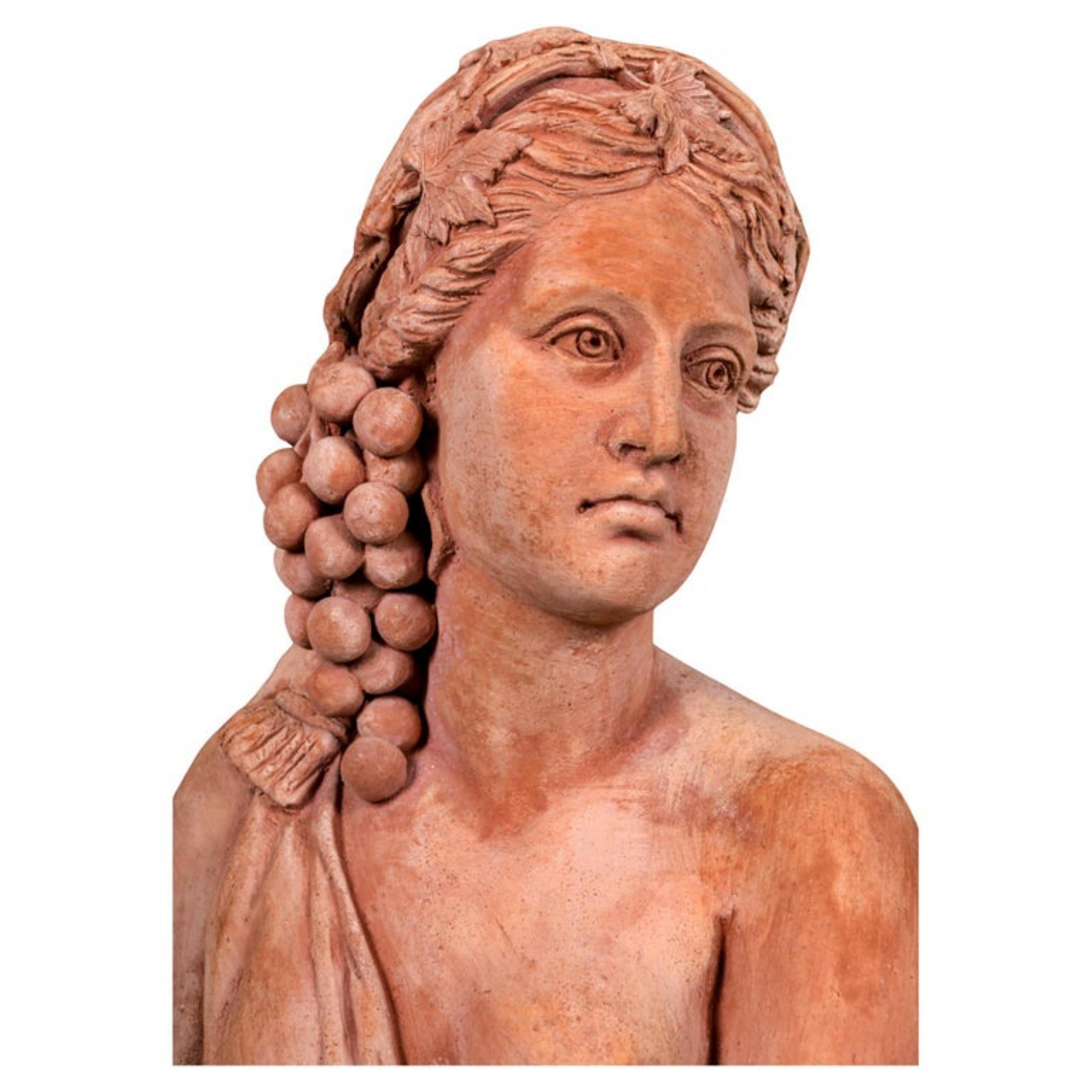 Coppia di Statue dell'Abbondanza in Terracotta Impruneta XX secolo In condizioni buone in vendita a Madrid, ES