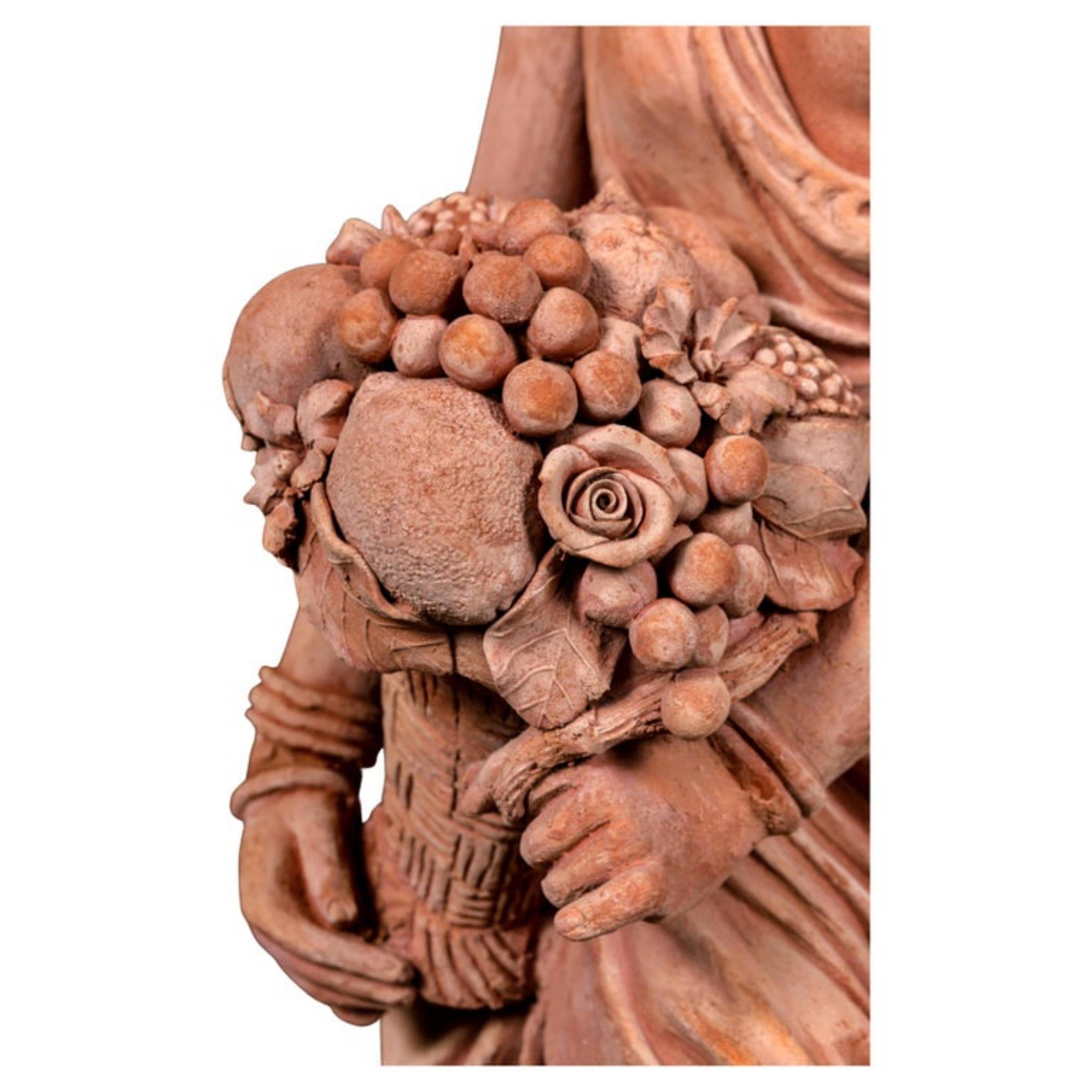 Coppia di Statue dell'Abbondanza in Terracotta Impruneta XX secolo in vendita 2