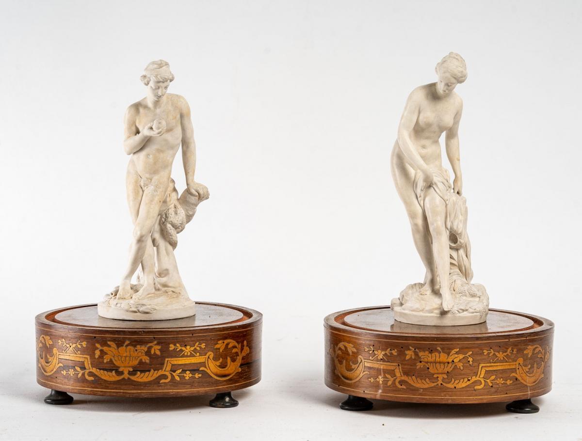 Pair of Statuettes in Lorraine Terracotta - Early 19th century
The first one is called 