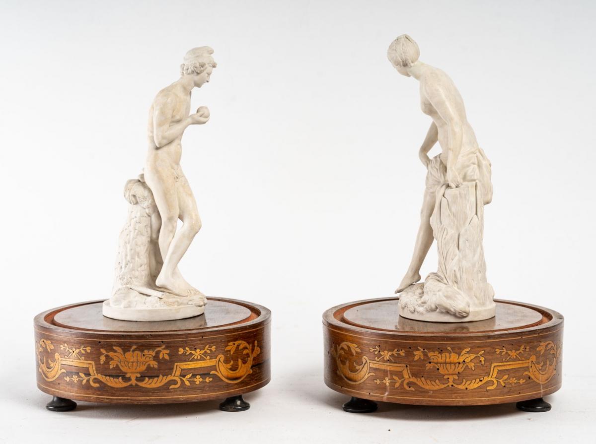 Pair of Statuettes in Lorraine Terracotta, Early 19th Century In Good Condition In Saint-Ouen, FR