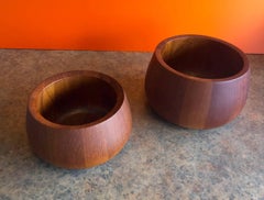 Pair of Staved Teak Serving Bowls by Jens Quistgaard for Dansk