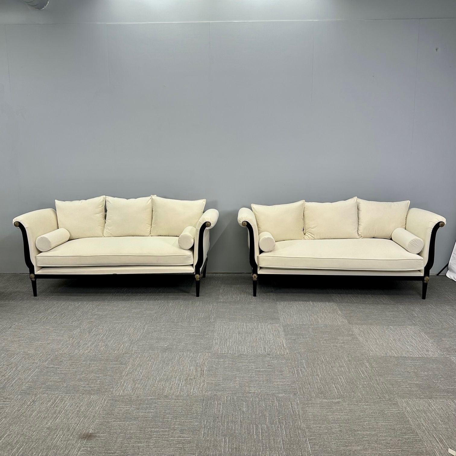 Pair of Steel and Bronze Sofas / Settees, Hollywood Regency, Peter