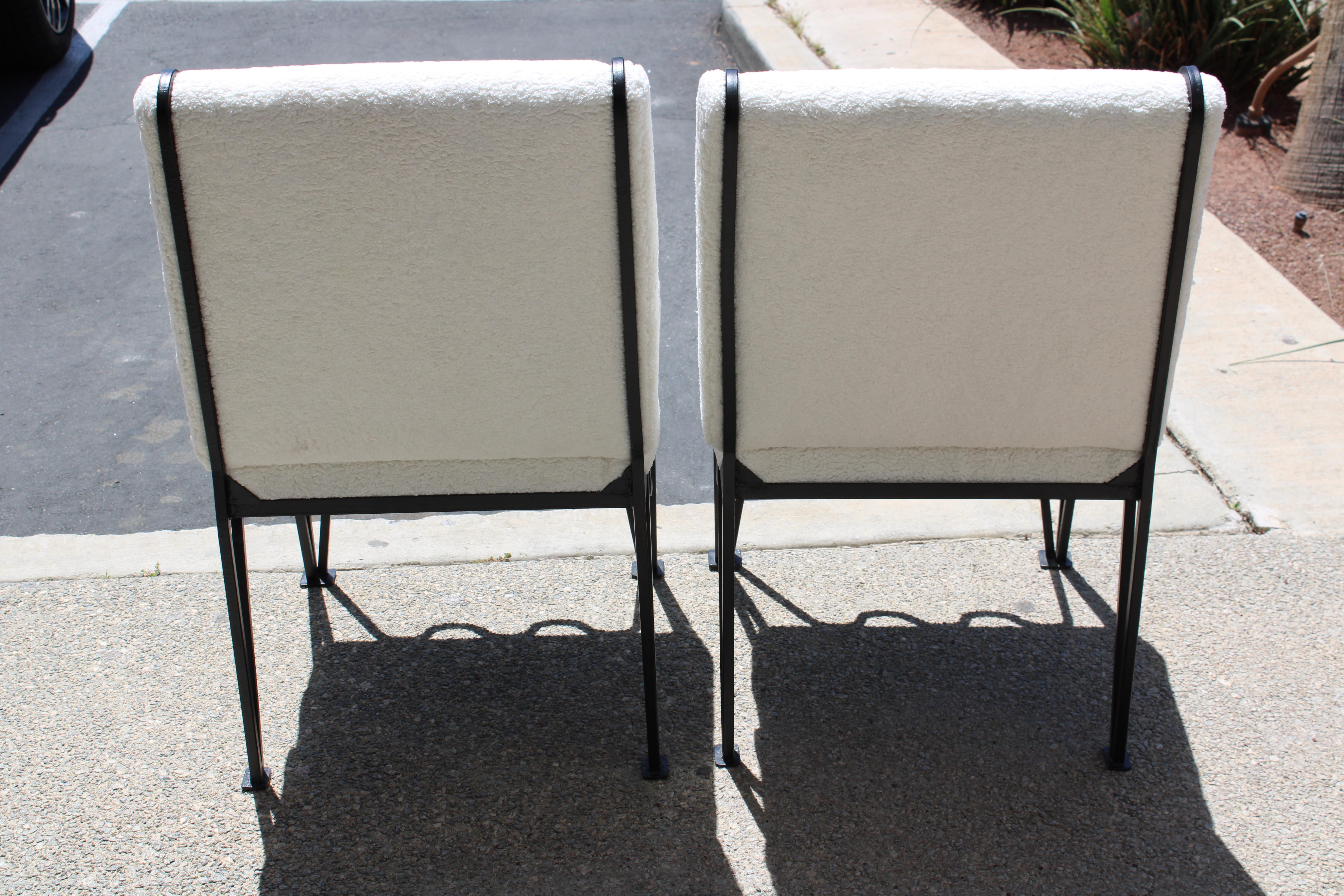 Pair of Steel Chairs Attributed to Pacific Iron Products For Sale 3