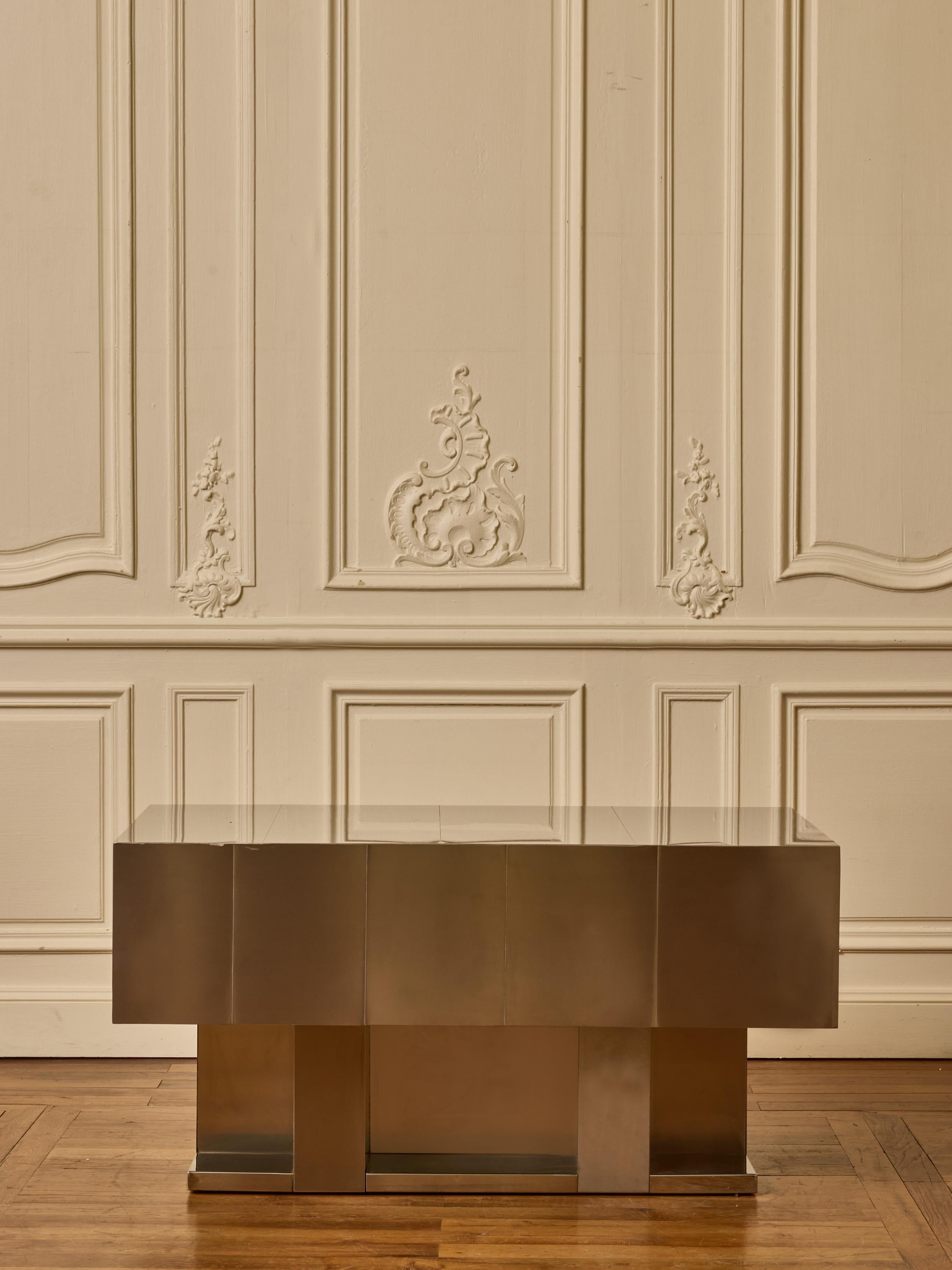 Modern Pair of steel coffee table For Sale