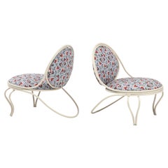 Pair of Steel Copacabana Lounge Chairs by Mathieu Matégot, France