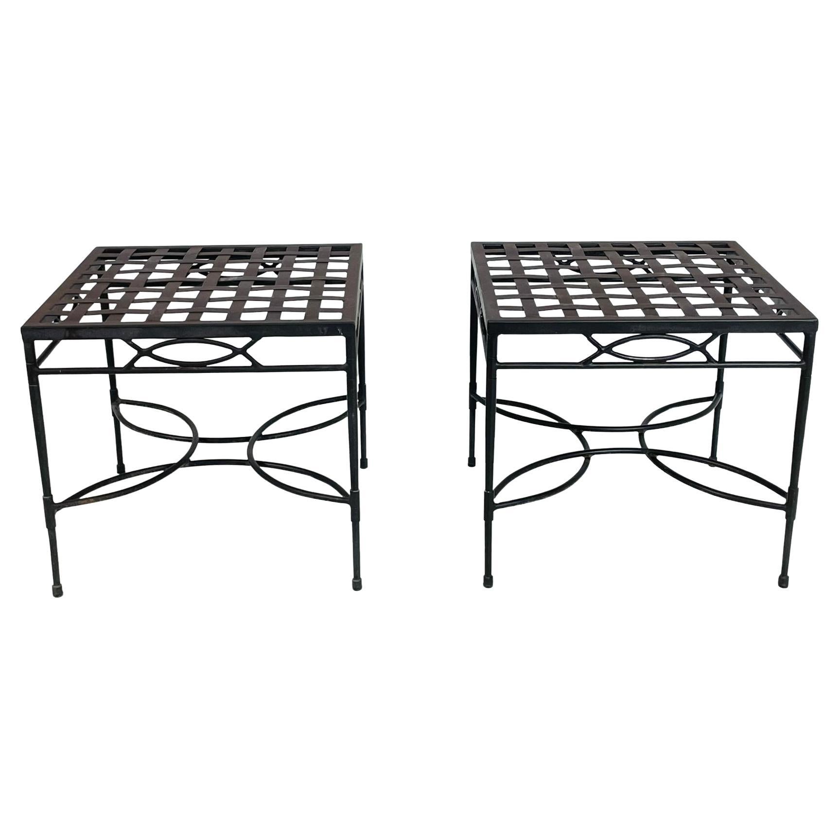 Ein Paar Stahl-Beistelltische von Mario Papperzini für Amalfi Furniture, USA 1980er Jahre
