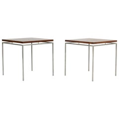 Pair of Steel Leg Side Tables by Knud Joos