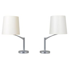 Pair of Steel Mid Century Table Lamps