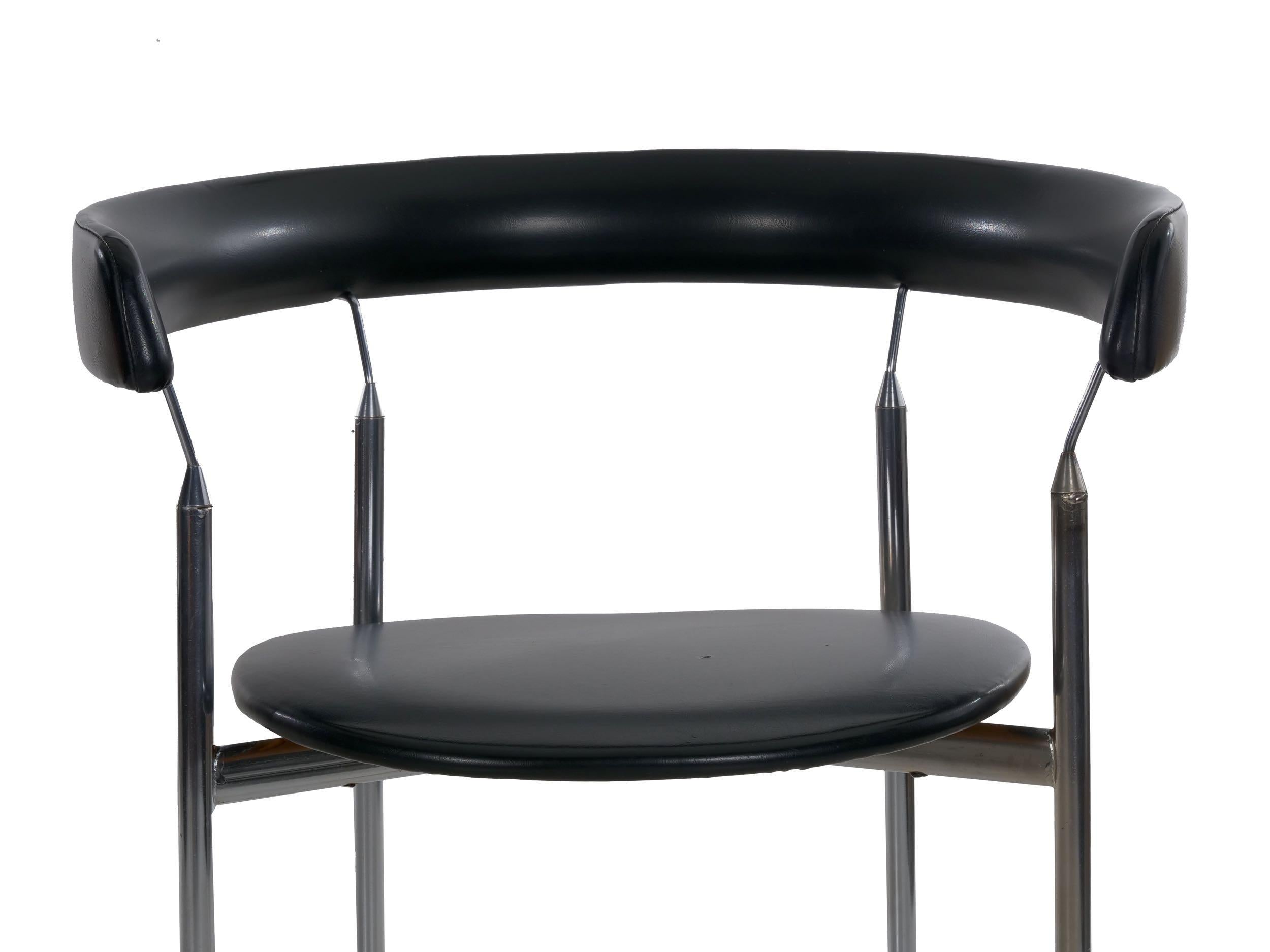 Mid-Century Modern Pair of Steel “Rondo” Chairs by Jan Lunde Knudsen for Sorlie Møbler