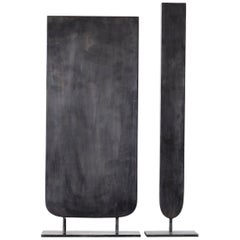 Pair of Steel Sculpted Vase, Signed by Lukas Friedrich