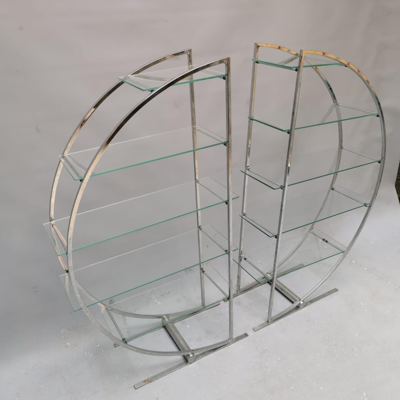 Modern Pair of Steel Shelves For Sale