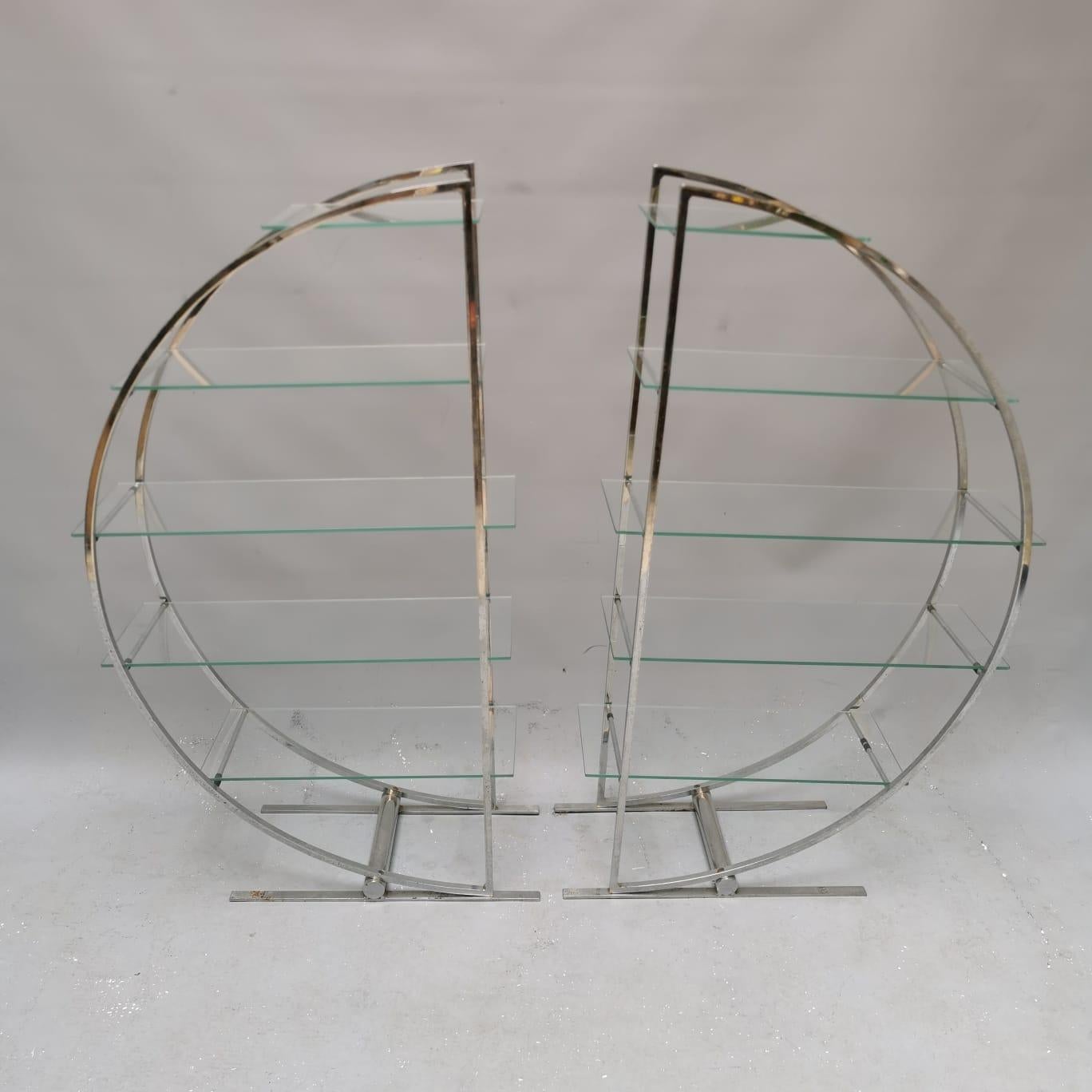 Late 20th Century Pair of Steel Shelves For Sale