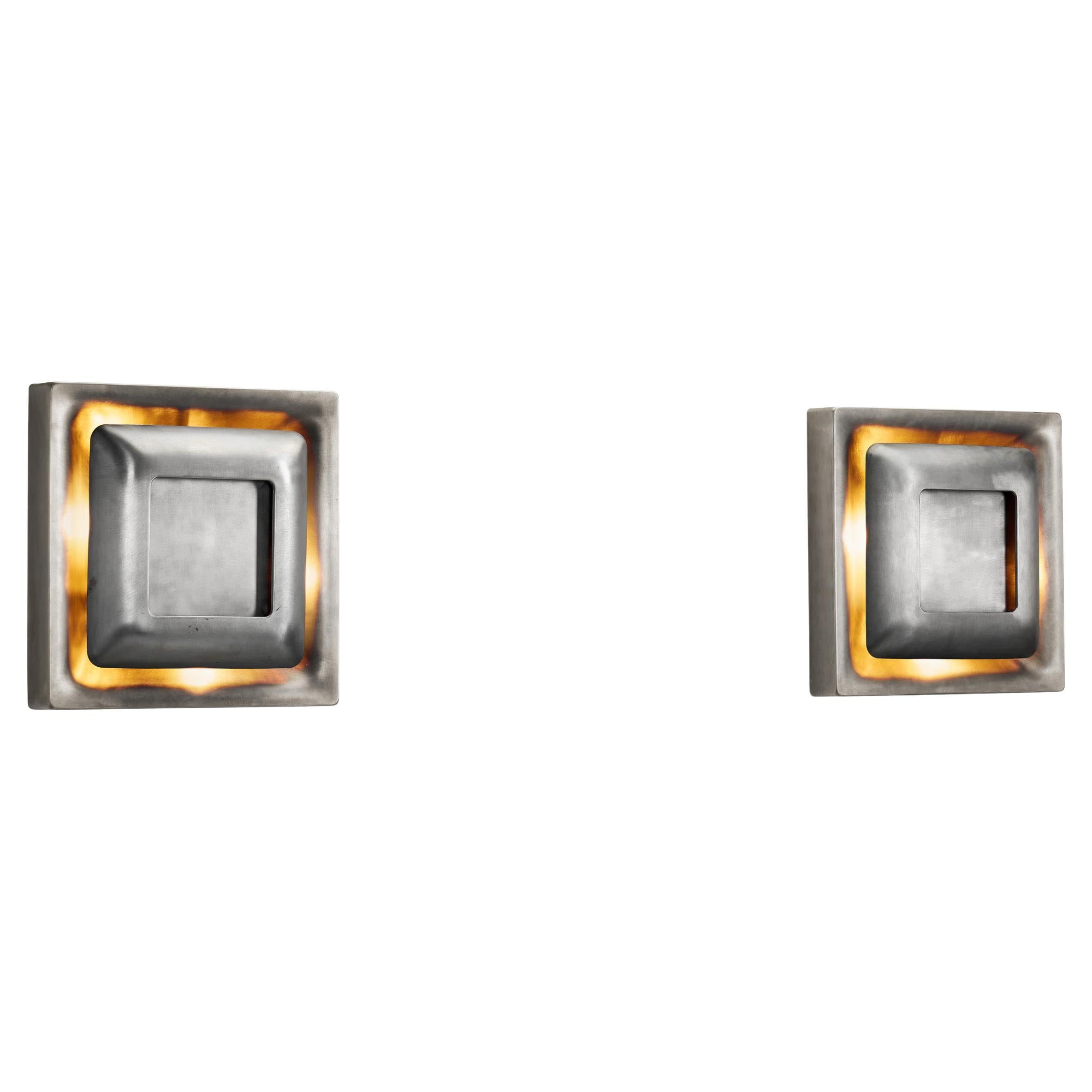 Paire de lampes murales Steel AGE par Doria, Allemagne, années 1960