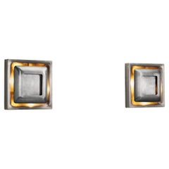 Paire de lampes murales Steel AGE par Doria, Allemagne, années 1960