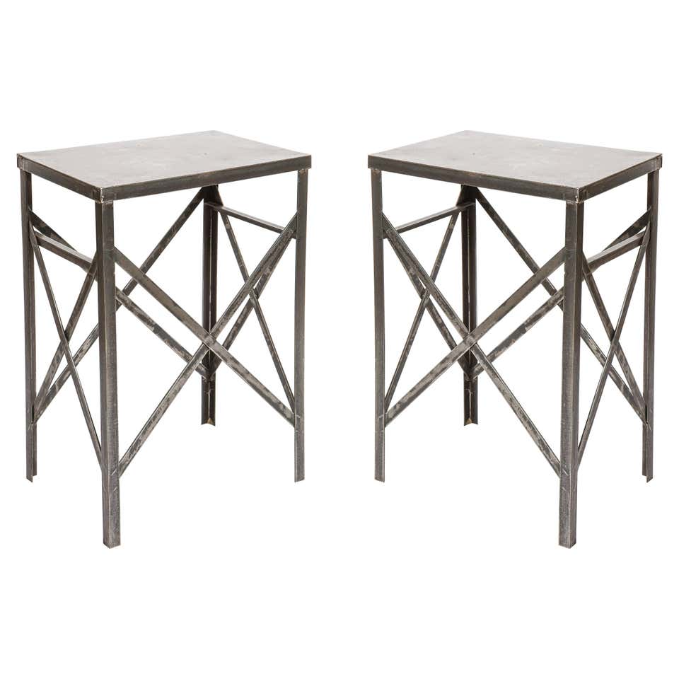 Pair of Steel Tables For Sale at 1stDibs