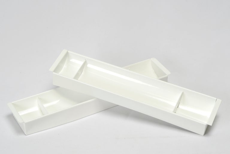 Pair of Steel Tanker Drawer Inserts Repurposed as Desktop Organizers